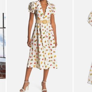 WeWoreWhat Bella Fruit Print Belted Midi Dress